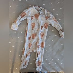 Caden Lane Highland Cows Print Footie Sleeper
